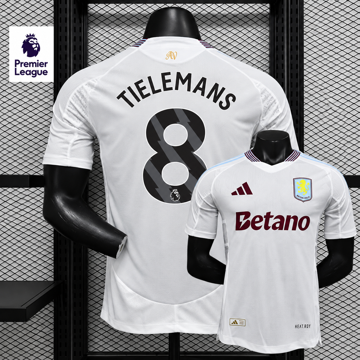 Aston Villa 2024-25 Away Jersey – Tielemans 8 | Player Version | S–2XL