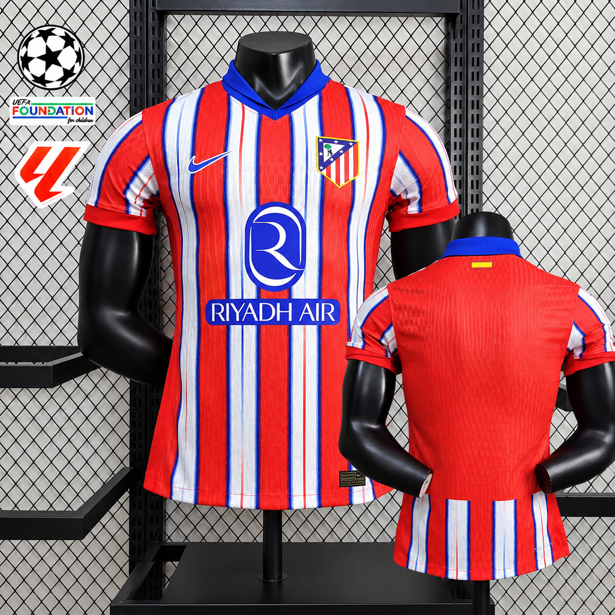 Atlético Madrid 2024-25 Home Jersey – Custom Name & Number | Short Sleeve | S–2XL
