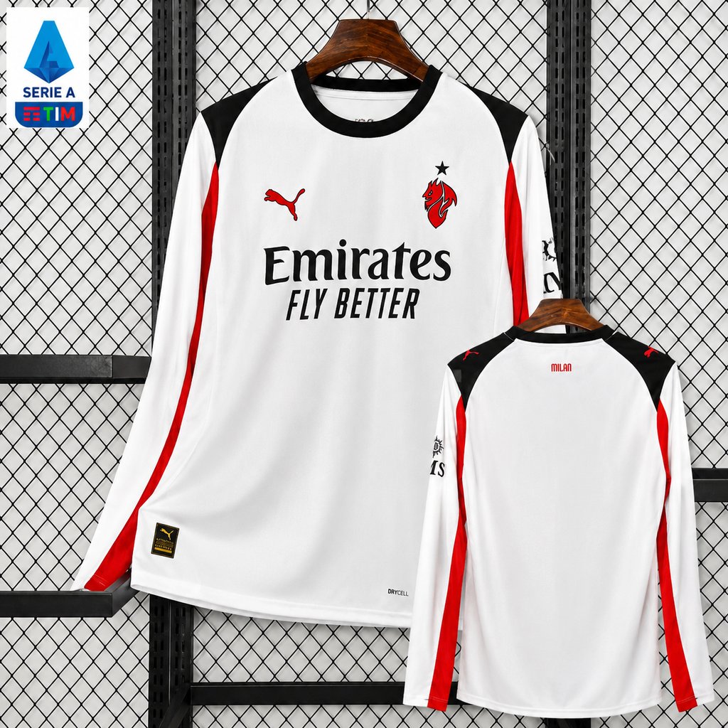 AC Milan 2025-26 Away Jersey – Custom Name & Number | Long Sleeve | S–2XL