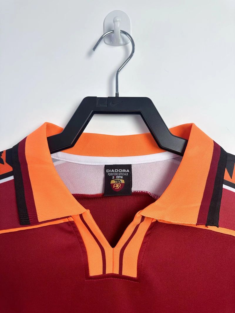 Retro AS Roma 1998-99 Home Jersey Long Sleeve #10 Totti
