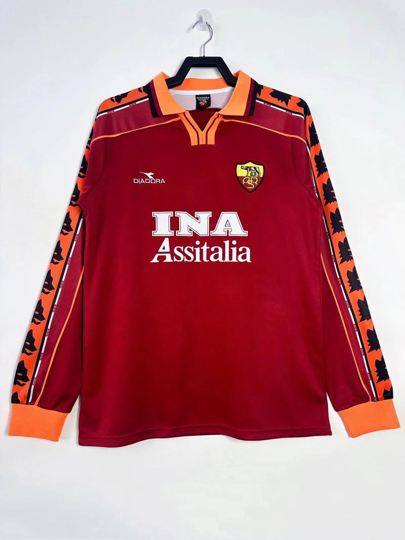 Retro AS Roma 1998-99 Home Jersey Long Sleeve #10 Totti