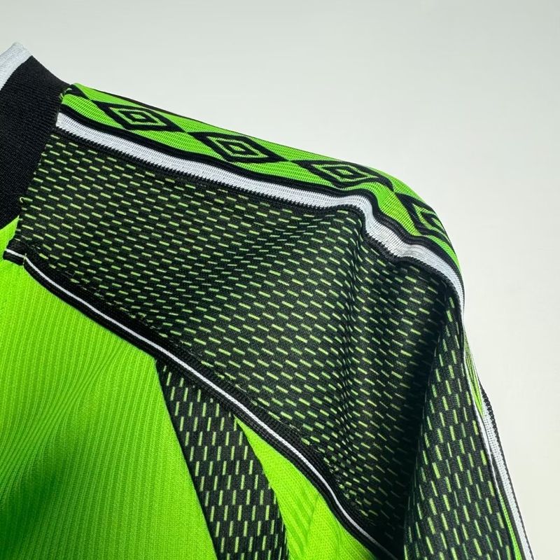 Manchester United 1998-1999 Retro GK Green Long Sleeve Jersey Rare Collector Treble Schmeichel