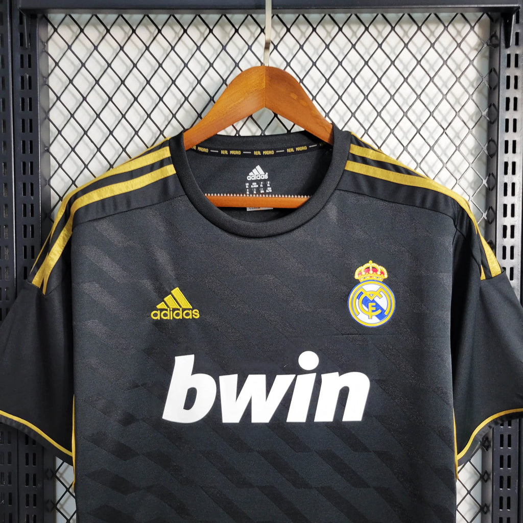 2011/12 Real Madrid Retro Away Black Jersey UCL & La Liga Patch Personalized