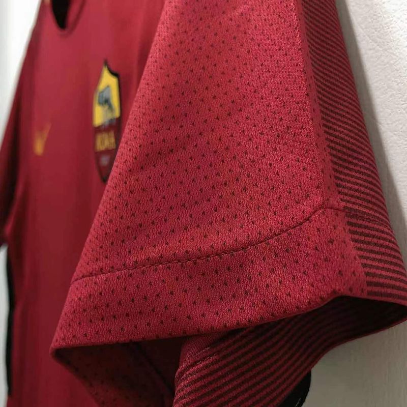 Retro AS Roma 2017-18 Home Jersey #9 Dzeko