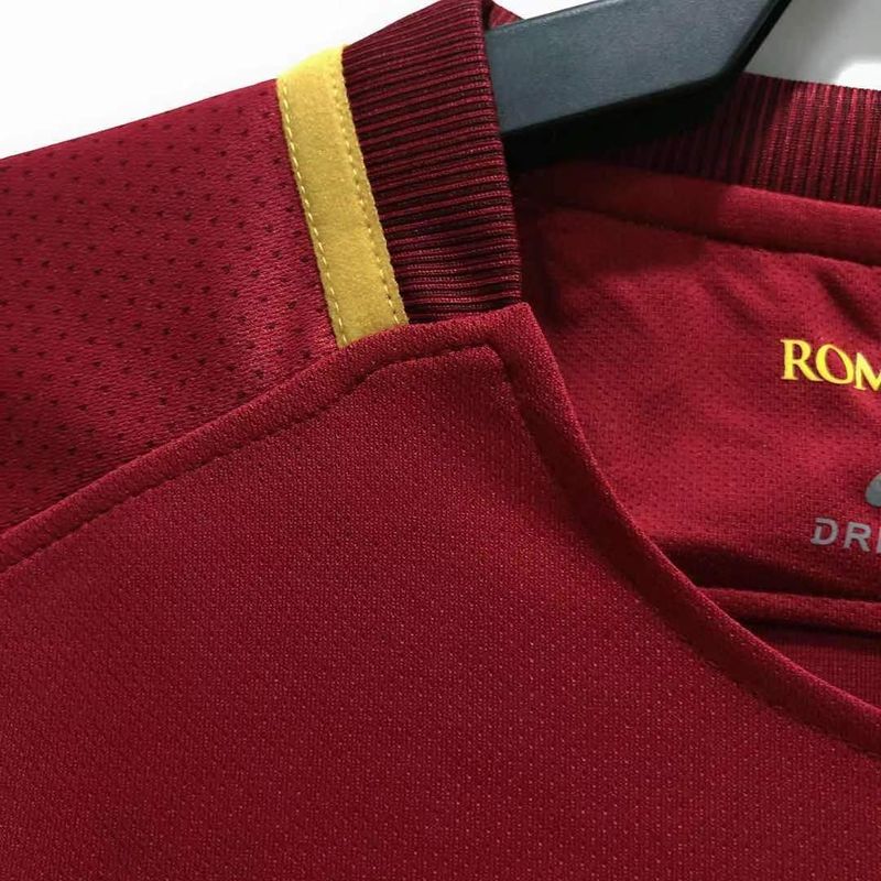 Retro AS Roma 2017-18 Home Jersey #9 Dzeko