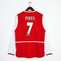 Arsenal FC 2002-2003 Retro Home Jersey | Robert Pirès #7 Men's Soccer Shirt - Long Sleeve O2 Edition with Optional Premier League Patches