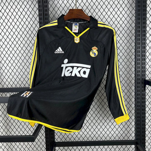 1998/99 Real Madrid Retro Away Black Jersey Long Sleeve UCL Personalized