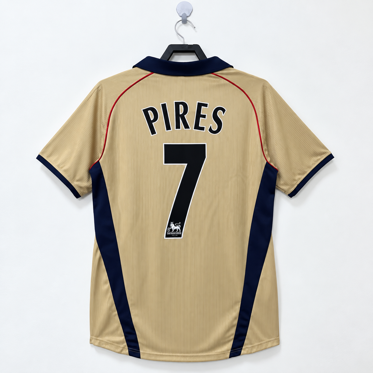 Arsenal FC 2001-2002 Retro Away Jersey | Robert Pires #7 Men's Soccer Shirt - Short Sleeve "Double Champions" Edition with Premier League Patches