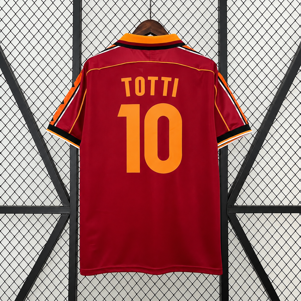 Retro AS Roma 1998-99 Home Jersey #10 Totti