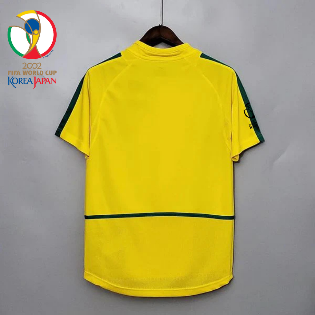 Brazil 2002 World Cup Retro Home Short Sleeve Jersey WC Patch Personalized Rare Collector