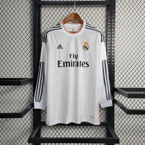 2013/14 Real Madrid Retro Home Jersey Long Sleeve #7 Ronaldo UCL Personalized