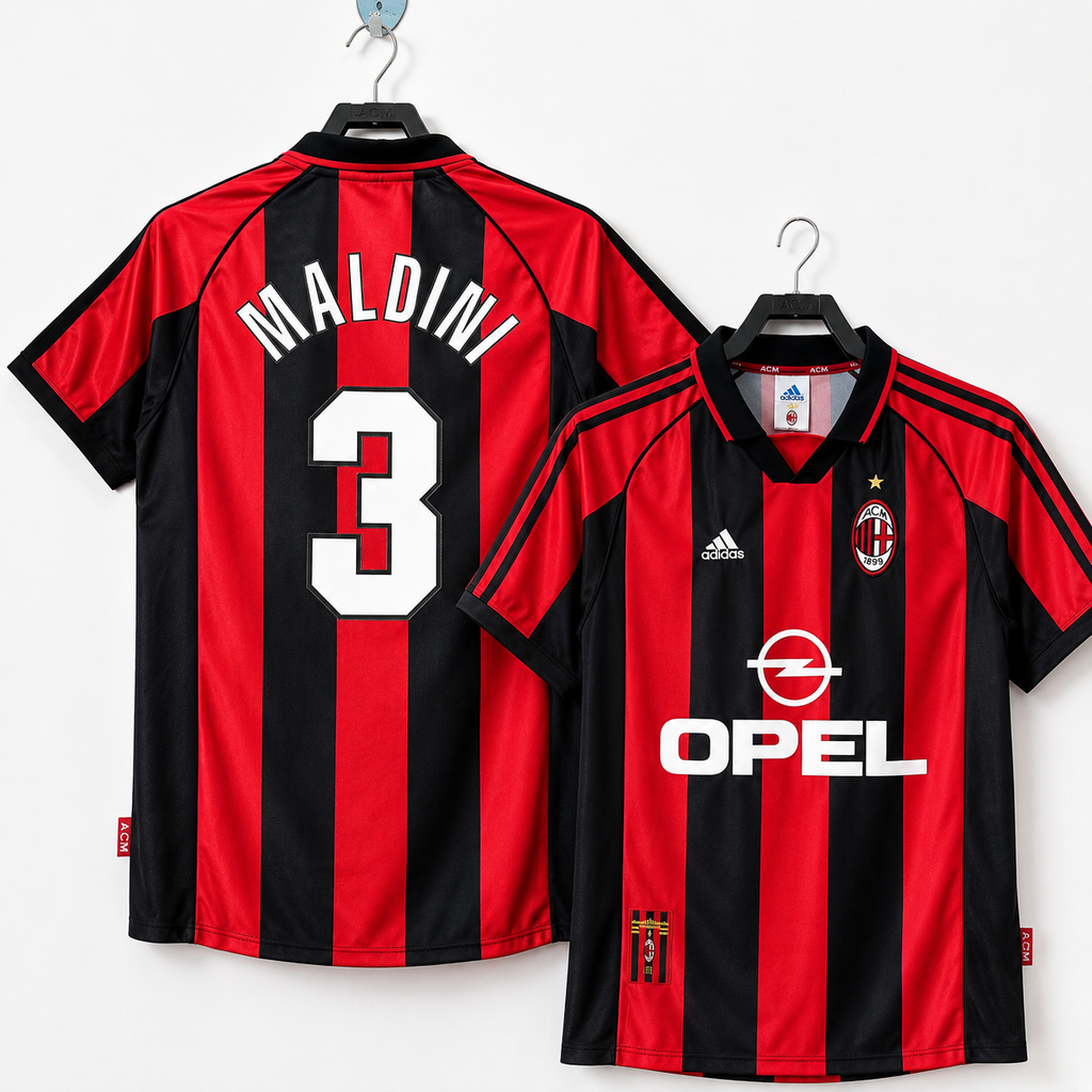 Retro AC Milan 1998-99 Home Jersey #3 Maldini