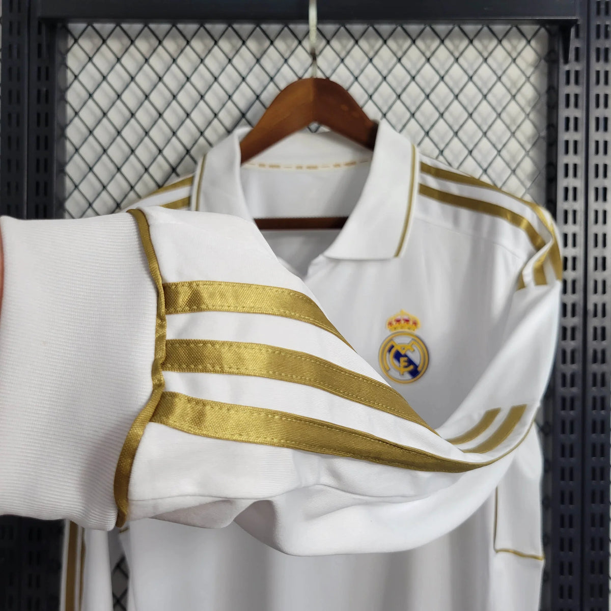 2011/12 Real Madrid Retro Home White Long Sleeve Jersey UCL Patch Personalized