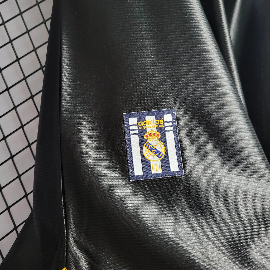 1998/99 Real Madrid Retro Away Black Jersey #7 Raul UCL Personalized