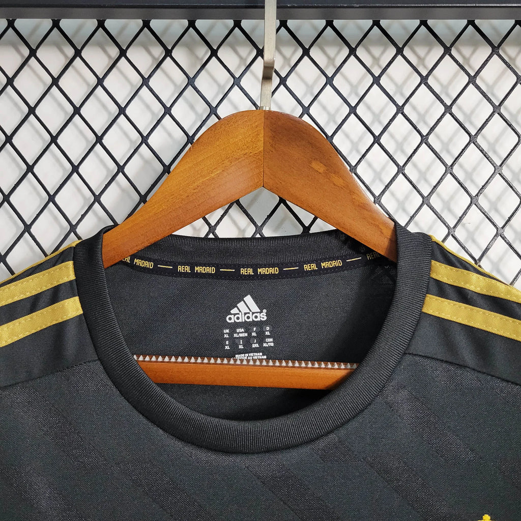 2011/12 Real Madrid Retro Away Black Jersey UCL & La Liga Patch Personalized