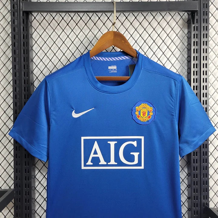 Manchester United 2008-2009 Retro Third Kit Short Sleeve Jersey #7 Ronaldo Personalized UCL Rare