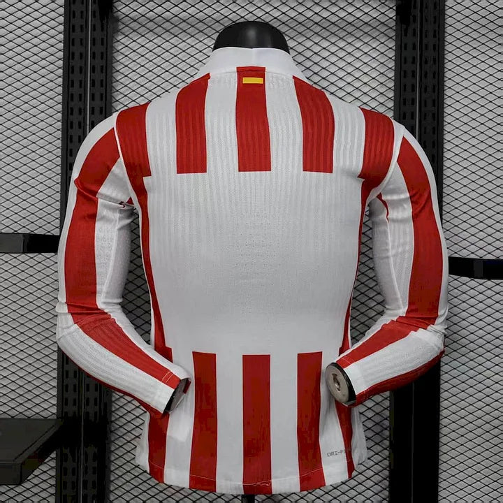 Atlético Madrid 2025-26 Home Jersey – Custom Name & Number | Long Sleeve | S–2XL