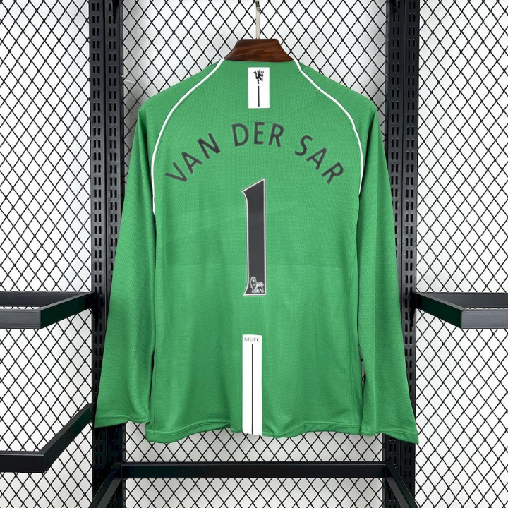 Manchester United 2007-2008 Retro GK Green Long Sleeve Jersey #1 Van der Sar Personalized PL Rare