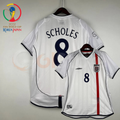 England 2002 World Cup Retro Home Short Sleeve Jersey #8 Scholes WC Patch Personalized Rare