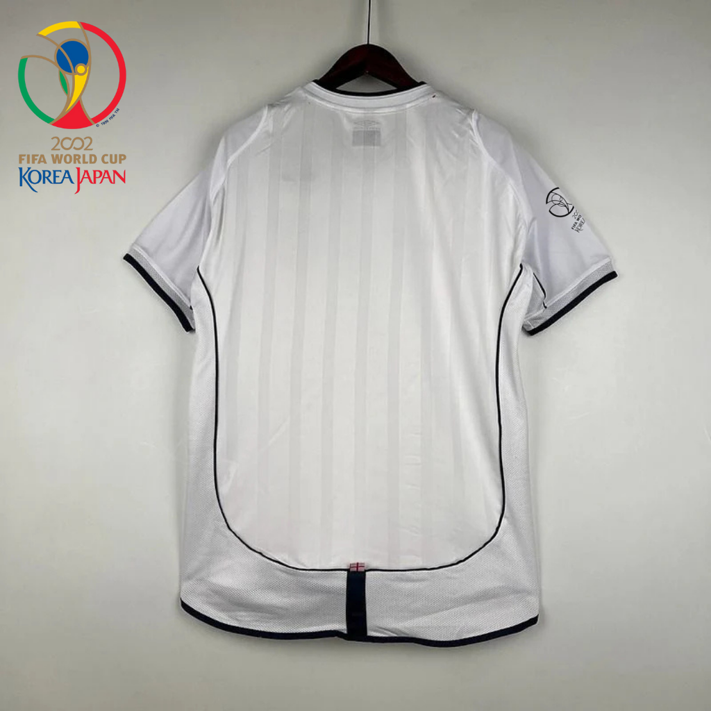 England 2002 World Cup Retro Home Short Sleeve Jersey WC Patch Personalized Rare