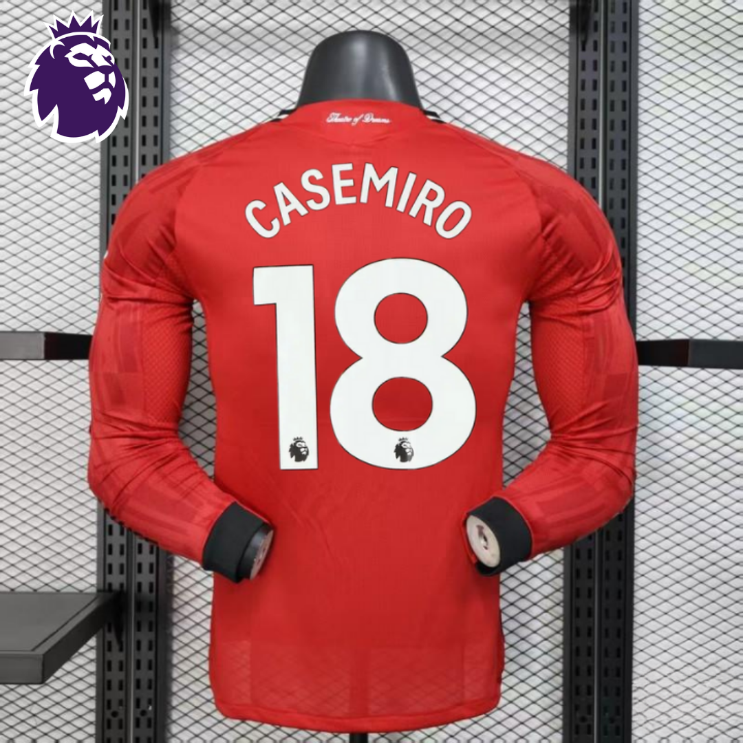 Manchester United 2025-2026 Home Long Sleeve Jersey #18 Casemiro Personalized PL Rare