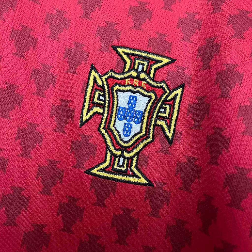 Portugal 2004 Retro Home Short Sleeve Jersey #7 Figo Euro 2004 Patch Personalized Rare