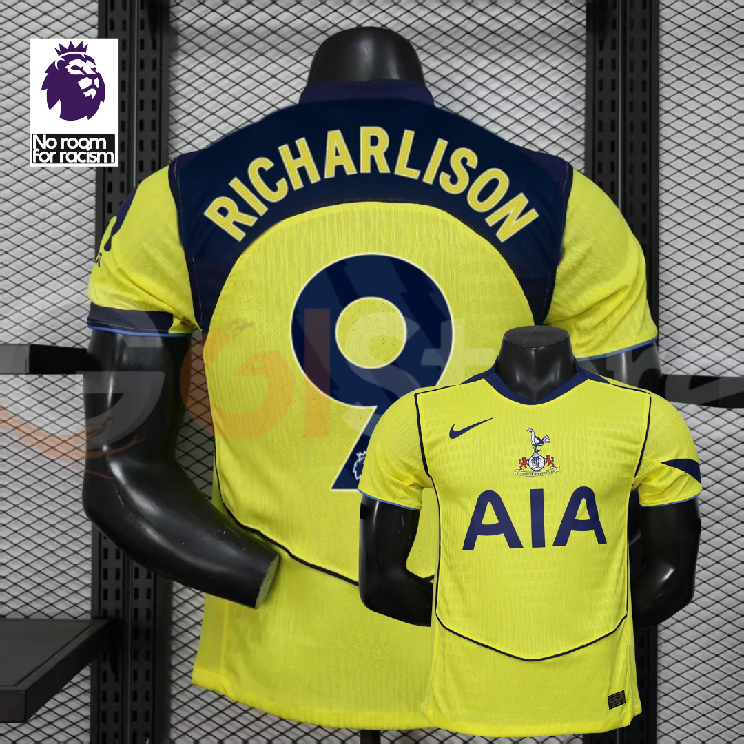 Tottenham Hotspur 2025-2026 Third Jersey Player Version #9 Richarlison Short Sleeve Premier League Patch Personalized