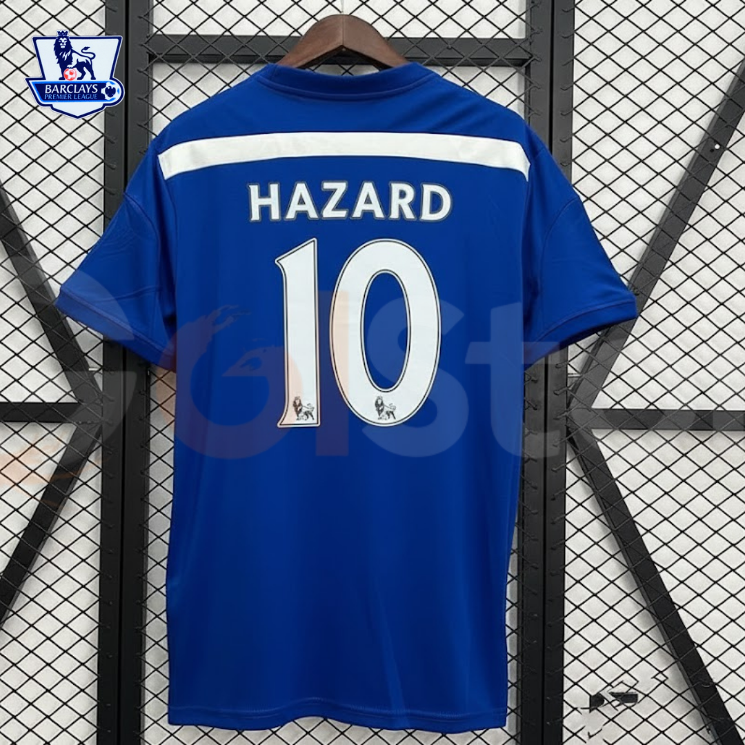 Chelsea FC 2014-2015 Retro Home Short Sleeve Jersey #10 Hazard Personalized PL Patch Rare