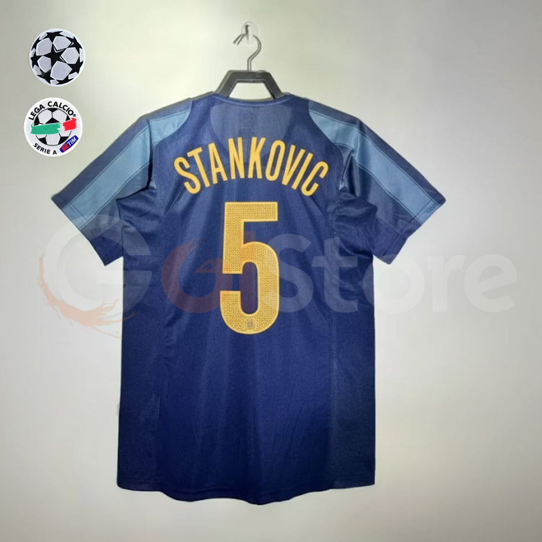 Inter Milan 2004-2005 Retro Third Away Short Sleeve Jersey #5 Stankovic Serie A UCL Patch Personalized Rare