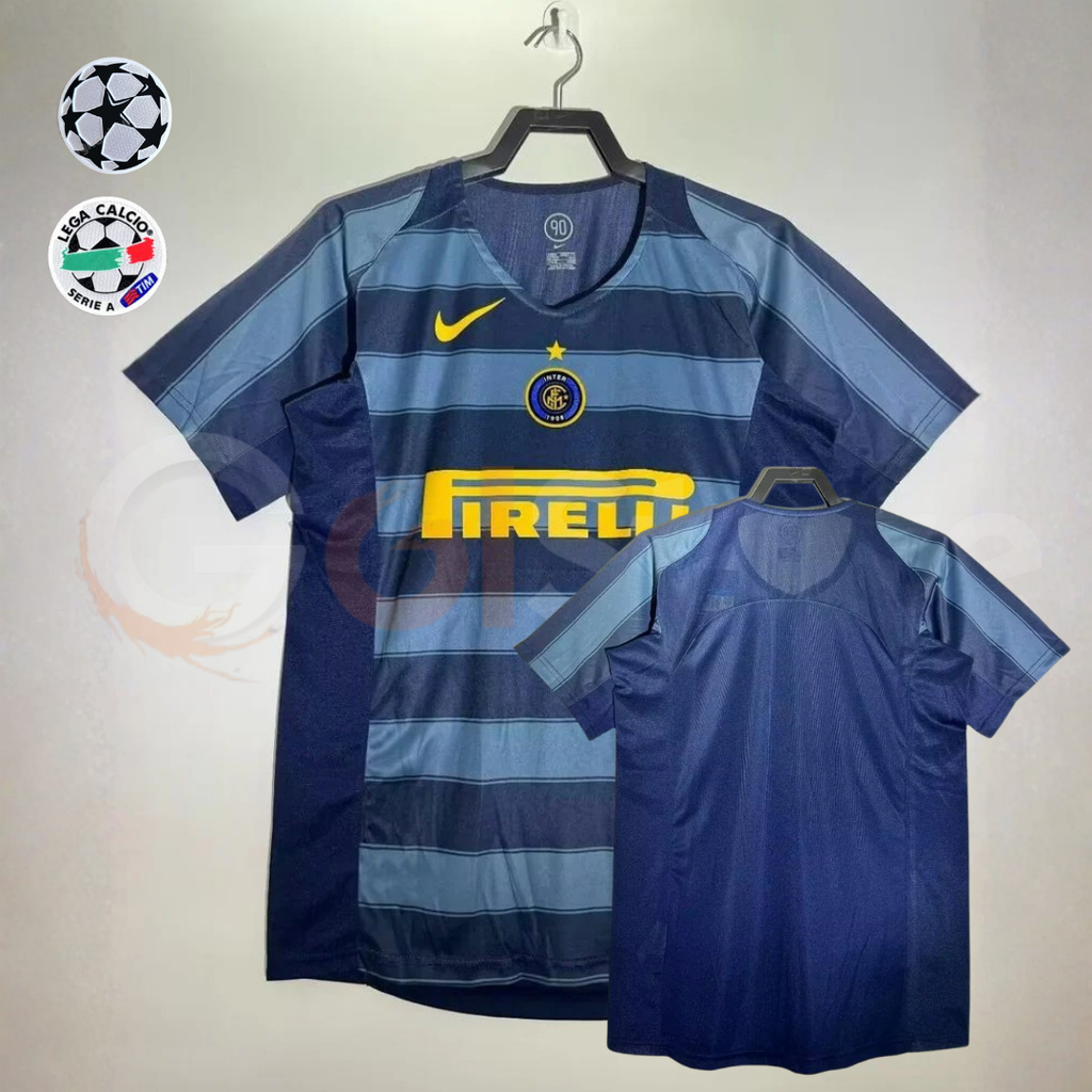 Inter Milan 2004-2005 Retro Third Away Short Sleeve Jersey Serie A UCL Patch Personalized Rare