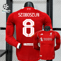 Maillot de foot domicile à manches longues Liverpool 2025/26 UCL No.8 Szoboszlai – Maillot édition match unisexe S–2XL