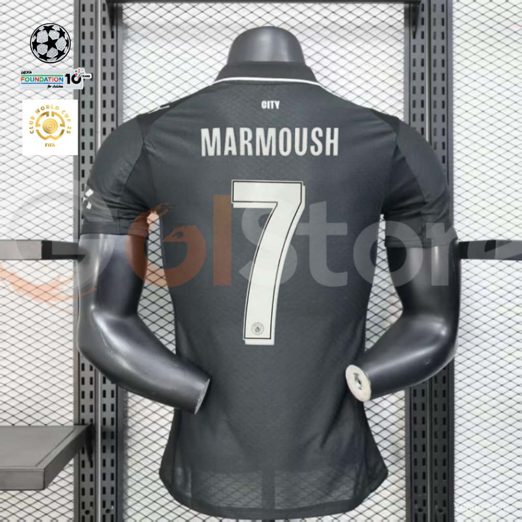 Man City 25-26 Black Away Player Jersey Marmoush #7