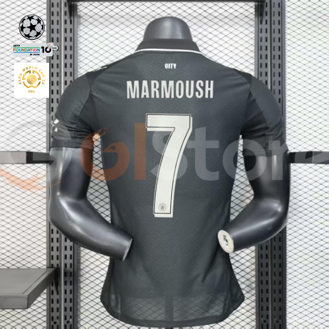 Man City 25-26 Black Away Player Jersey Marmoush #7