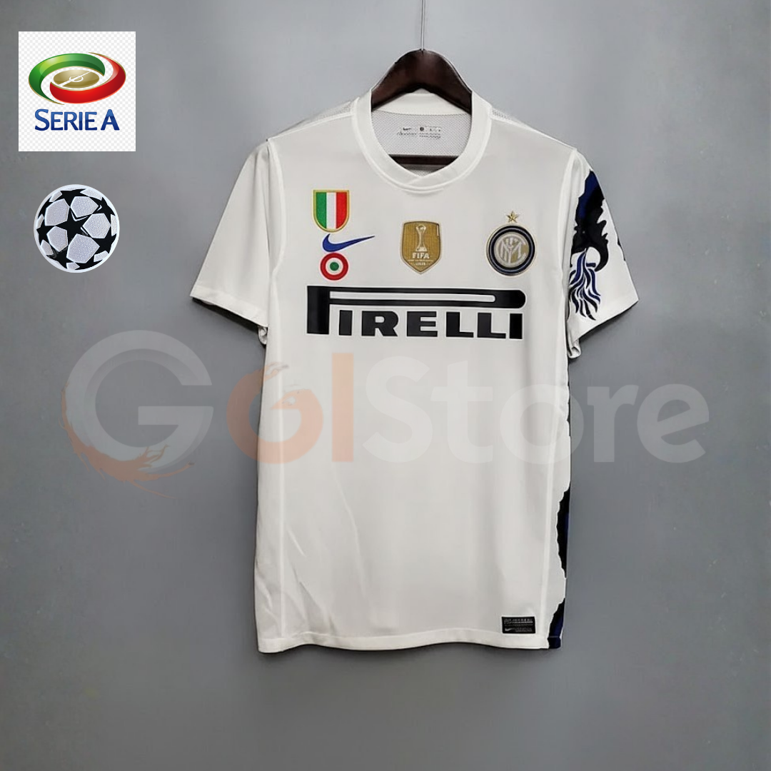 Inter Milan 2009-2010 Retro Away Short Sleeve Jersey Serie A UCL Patch Personalized Rare Treble Mourinho
