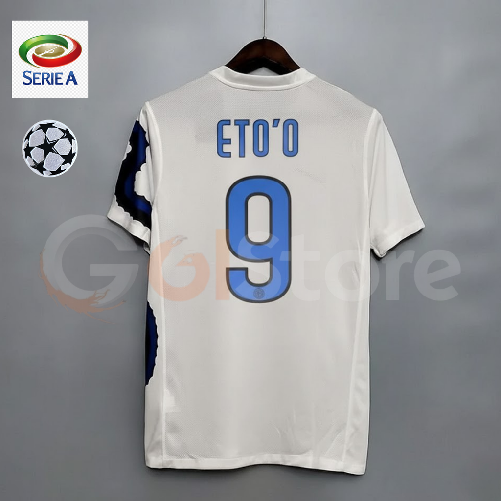 Inter Milan 2009-2010 Retro Away Short Sleeve Jersey #9 Eto'o Serie A UCL Patch Personalized Rare Treble