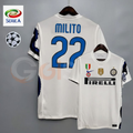Inter Milan 2009-2010 Retro Away Short Sleeve Jersey #22 Milito Serie A UCL Patch Personalized Rare Treble
