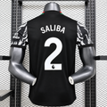 Arsenal FC 2024-2025 Authentic Away Jersey | William Saliba #2 Men's Match Shirt - Short Sleeve Labrum London Edition with Optional Premier League Patches