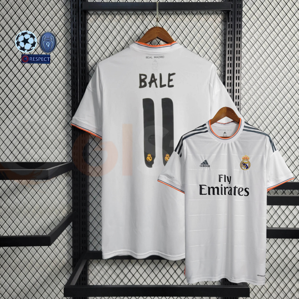 2013/14 Real Madrid Retro Home Jersey #11 Bale UCL Personalized