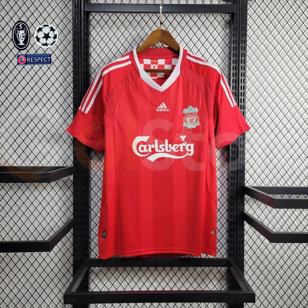 2008-2009 Liverpool Retro Red Home Short Sleeve Jersey #9 Torres Personalized UCL Patch