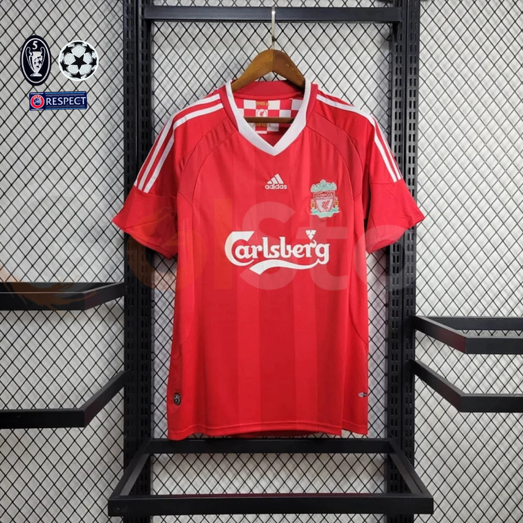 2008-2009 Liverpool Retro Red Home Short Sleeve Jersey #9 Torres Personalized UCL Patch