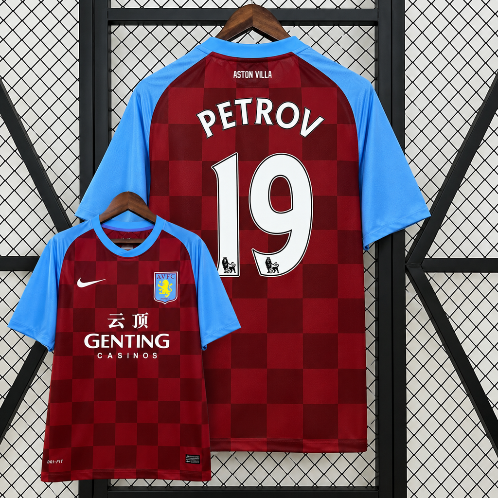 Retro Aston Villa 2011-12 Home Jersey #19 Petrov