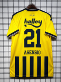Fenerbahce 2026 2027 Home Jersey 21 Asensio Customizable Football Shirt Yellow Navy Striped Soccer Jersey