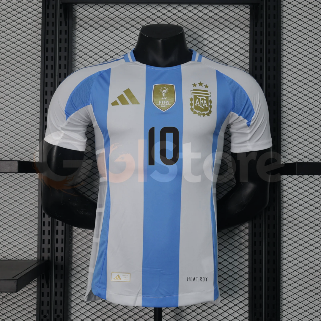 Argentina 2024-25 Home Player Version Short Sleeve Jersey #10 Messi Personalized S-2XL