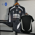 2006/07 Real Madrid Retro Away Black Jersey UCL Patch Personalized