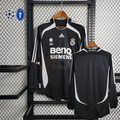 2006/07 Real Madrid Retro Away Black Long Sleeve Jersey UCL Patch Personalized