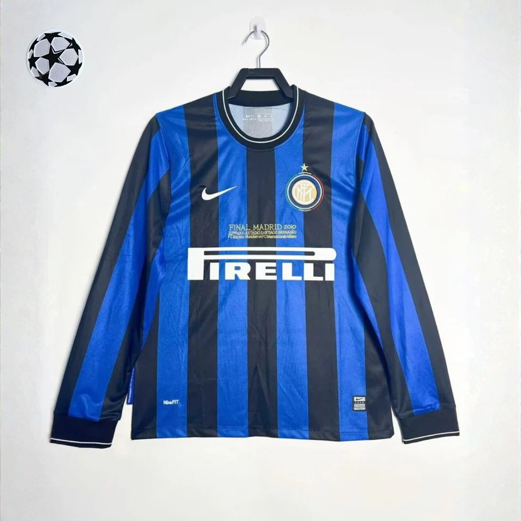 Inter Milan 2010 UCL Final Long Sleeve Jersey #9 Eto'o UCL Patch Personalized Rare Treble Bernabeu