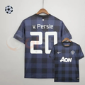 Manchester United 2013-2014 Retro Away Short Sleeve Jersey #20 Van Persie Personalized UCL Rare