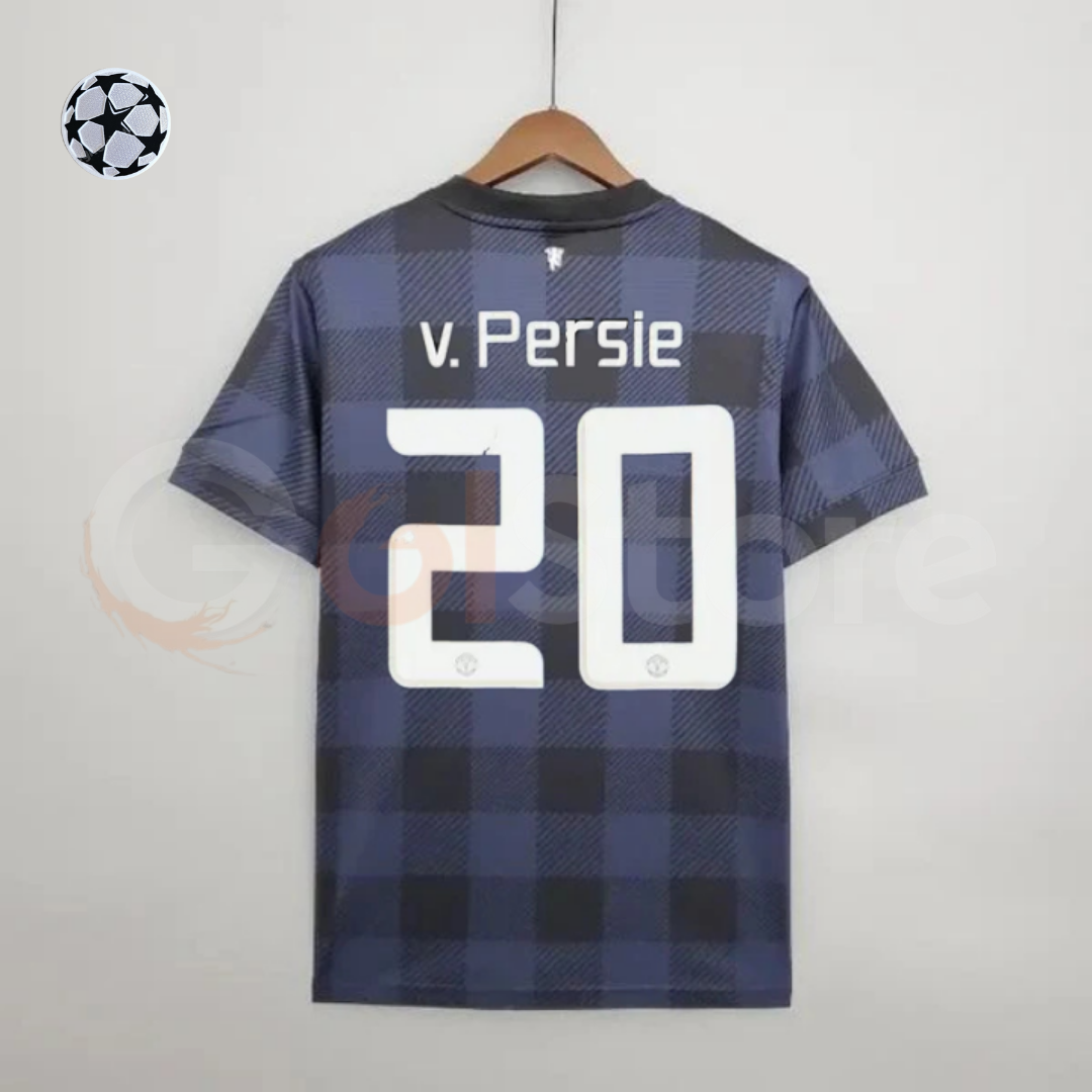 Manchester United 2013-2014 Retro Away Short Sleeve Jersey #20 Van Persie Personalized UCL Rare