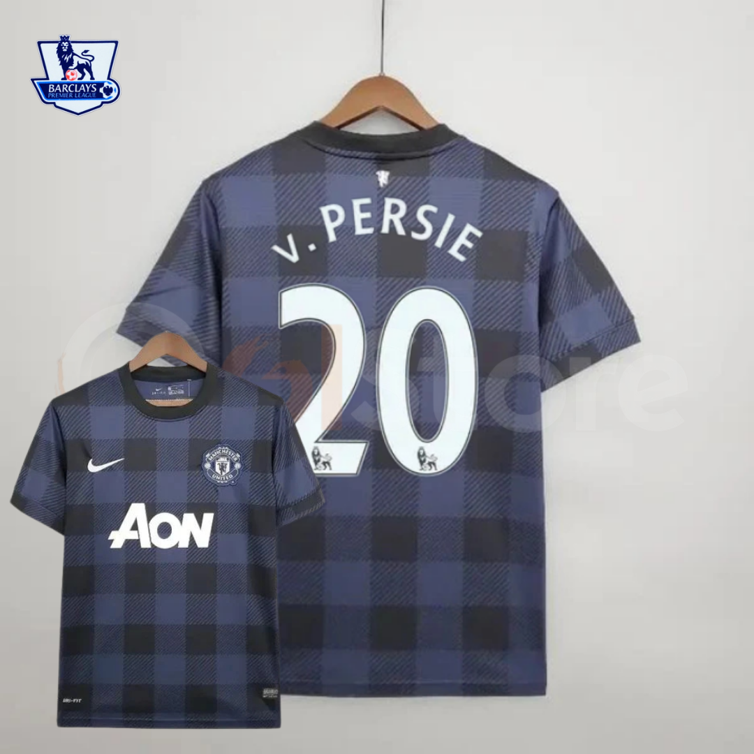 Manchester United 2013-2014 Retro Away Short Sleeve Jersey #20 Van Persie Personalized PL Rare
