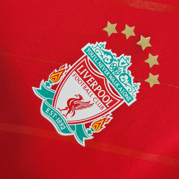 2005-2006 Liverpool Retro Red Home Short Sleeve Jersey Personalized UCL Patch
